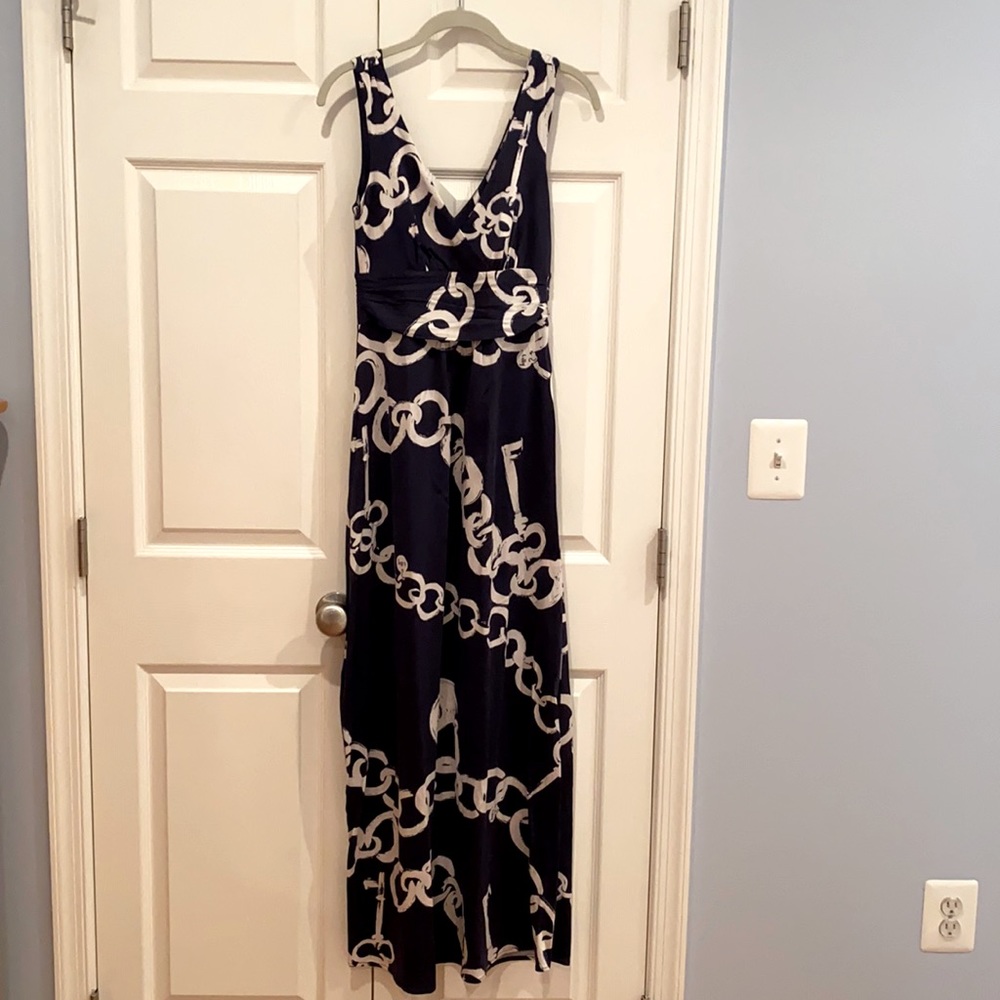Lilly Pulitzer Navy & White Chainlink Maxi, XS